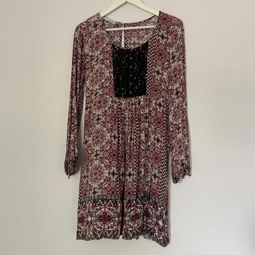 Maurices Medium Bohemian Dress with Lace Detail Open Sleeves
